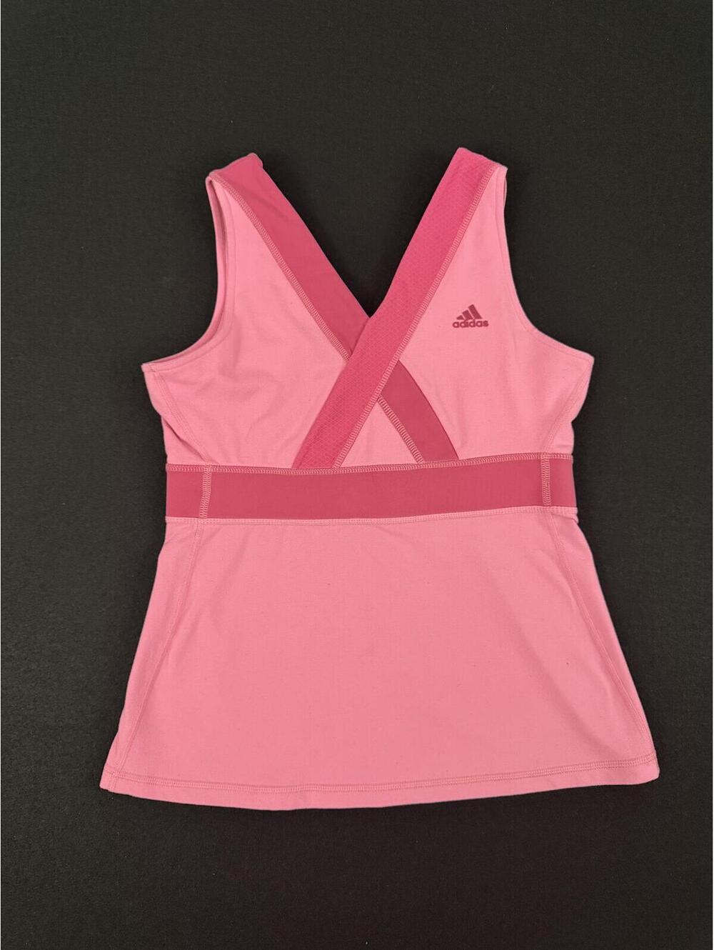Adidas Pink Athletic Tank Top with Cross Back Straps Size Large